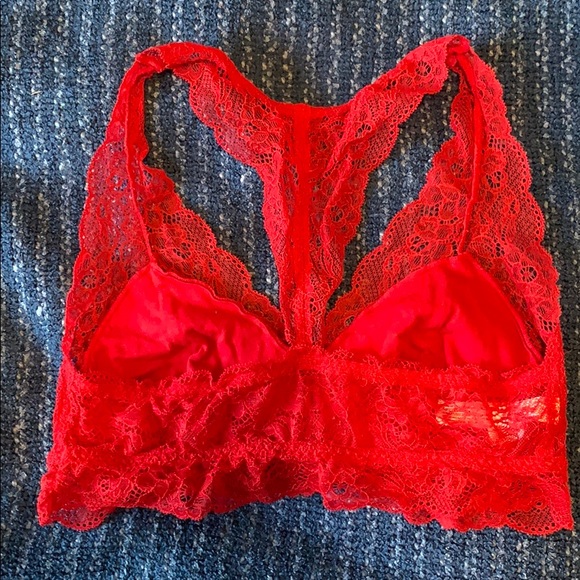Red Lace Racerback Bralette - Picture 2 of 3
